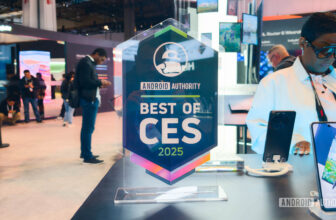 Android Authority Best of CES 2025 Award on table with smartphones (1 of 1)