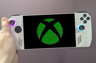 An Asus ROG Ally gaming handheld with an Xbox logo on it