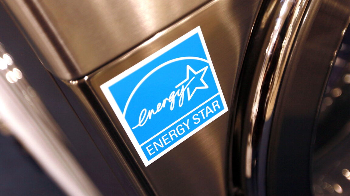 energy star label on a refrigerator