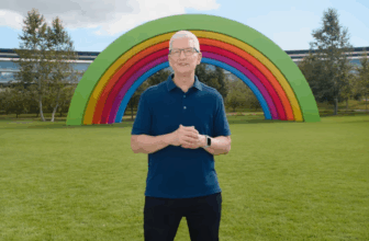 Apple CEO Tim Cook outside at Apple HQ, where WWDC 2025 will be held