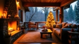 Cozy Winter Cabin within the Woods 🎄 Mushy Jazz, Hearth, Snowfall for Rest