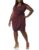 Amazon Essentials Women’s Classic Cap Sleeve Wrap Dress (Available in Plus Size), Burgundy, Large