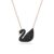 SWAROVSKI Women’s Iconic Swan Rose-gold Finish Pendant Necklace, Black Crystal