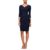 Alex Evenings Women’s Slimming Short Sheath 3/4 Sleeve Dress with Surplus Neckline, Navy, 12