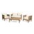 CHRISTOPHER KNIGHT HOME Burchett Outdoor 4pc Chat Set – Acacia Wood and Wicker – Teak/Mixed Brown/Beige