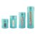 Kitchen Canisters Set For Countertop By Home Basics | Retro-Styled Canisters For Kitchen Counter | Stainless Steel and Glass, See-Through Windows (Turquoise), 4 Pieces