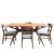 Christopher Knight Home Idalia Curved Leg Rectangular Dining Set, 5-Pcs Set, Natural Walnut / Mint