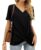 Glanzition Black Shirts for Women Summer Fashion Dolman Sleeve Tunic Tops M