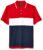 Nautica Men’s Short Sleeve 100% Cotton Pique Color Block Polo Shirt, Red, Large