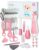 OTTOLIVES Baby Healthcare and Grooming Kit, 24 in 1 Baby Electric Nail Trimmer Set Newborn Nursery Health Care Set for Newborn Infant Toddlers Baby Boys Girls Kids Haircut Tools (0-3 Years+) (Pink)