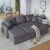 Merax Upholstery Sectional Sofa Sleeper Couch with Storage Living Room, Home Furniture, Sofabed, Gray w/Chaise