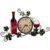 Fox Valley Traders Wine Wall Clock, Roman Numeral, 6 ¼ Diameter Clock Face, Wall Décor, Green, One Size Fits All