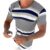 Short O-Neck Knitted Sweater Mens Fashion Striped Casual Tops Summer Sleeve Men’s Men Slim Fit Red Dress (Dark Blue, XL)