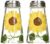 GERUSEA Baked Flower Hand Painted Tapered Salt and Pepper Shaker Set, Sunflowers, Yellow, 2.